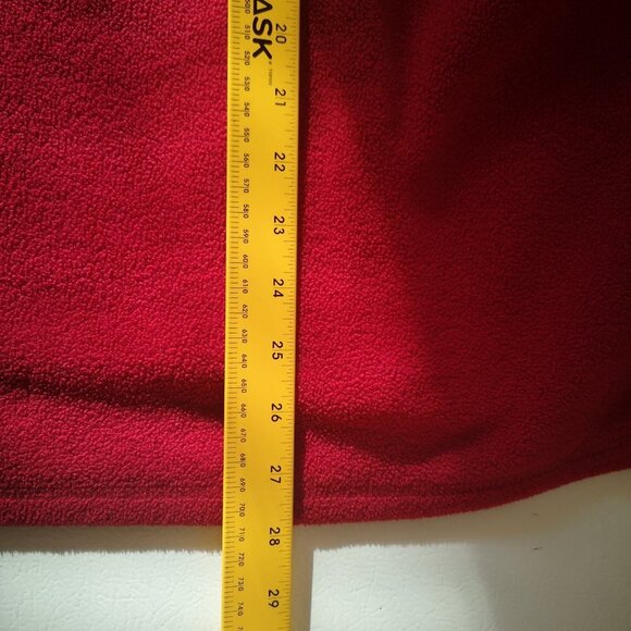 Weekend Zone Ladies Size Medium Red Button Front & Cuffs Fleece Jacket - Picture 8 of 10